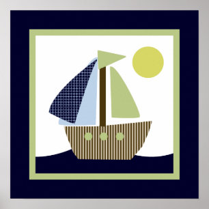 Schiff Ahoy Mate/Nautical/Whale 2 Wall Art Poster