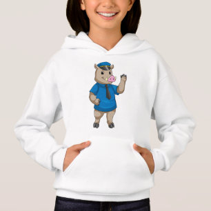 Schiff als Polizeibeamter mit Polizeihut Hoodie