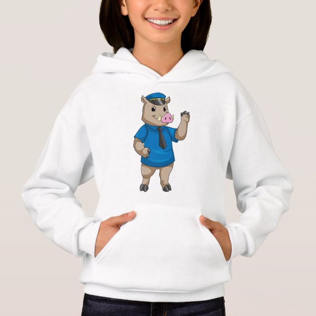 Schiff als Polizeibeamter mit Polizeihut Hoodie (Vorderseite)