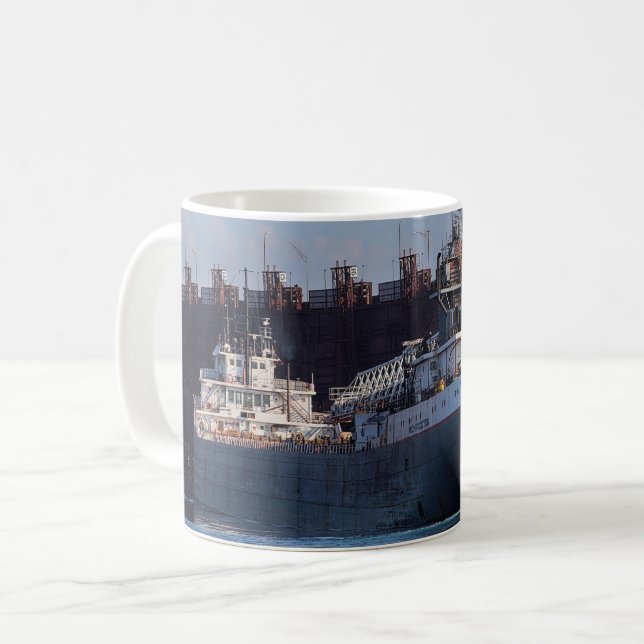 Schiff am Lake Superior Michipicoten in zwei Häfen Kaffeetasse (Vorderseite Links)