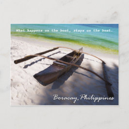 Schiff am Strand Boracay Philippinen Postkarte