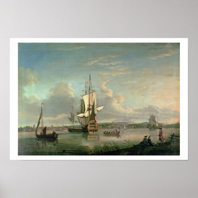 Schiff an der Themse vor Woolwich Poster (Vorne)