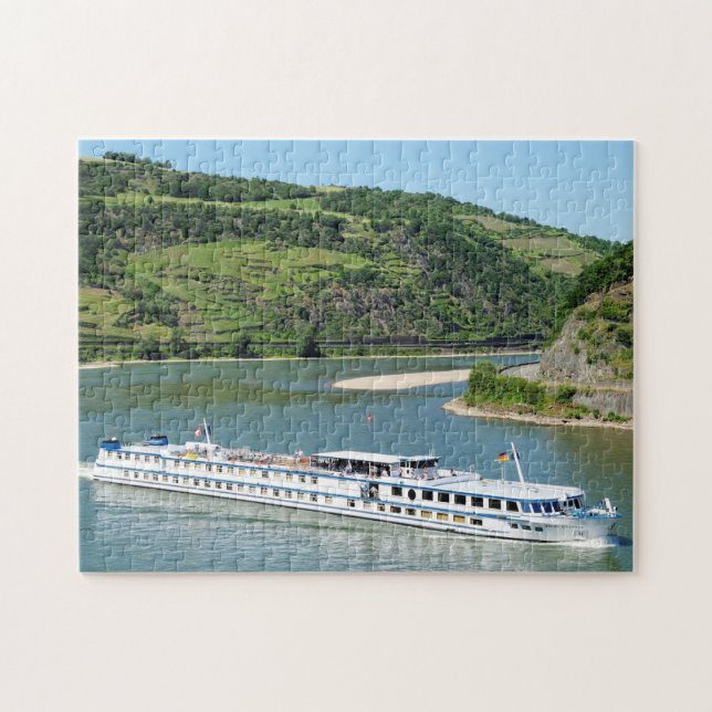 Schiff auf dem Rhein bei Oberwesel Puzzle (Horizontal)