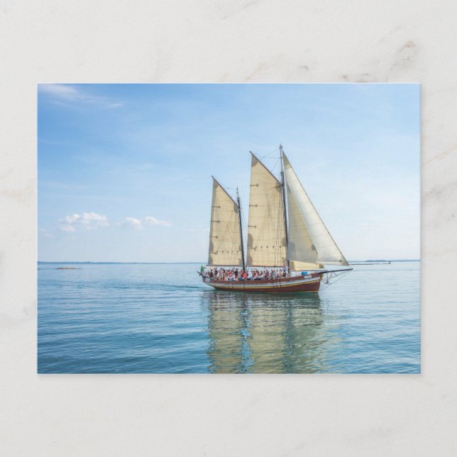 Schiff auf dem See Postkarte (Vorderseite)
