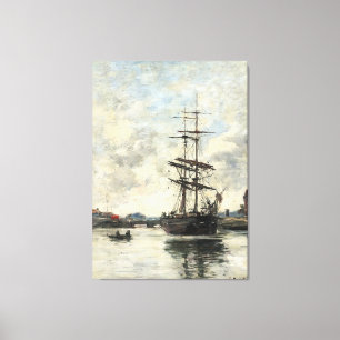 Schiff auf der Touques Eugene Boudin (Französisch, Leinwanddruck