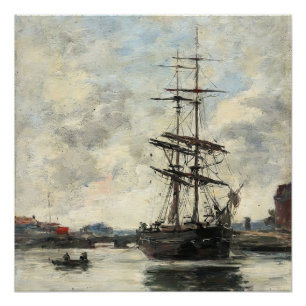 Schiff auf der Touques Eugene Boudin (Französisch, Poster