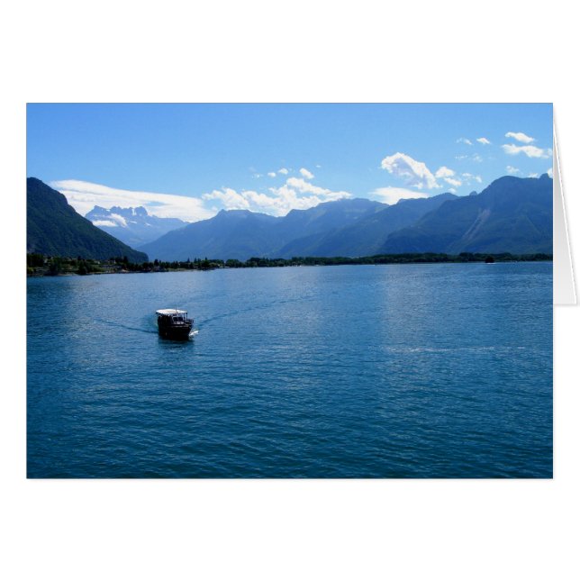 Schiff auf Genfer Schweiz Karte (Vorderseite (Horizontal))