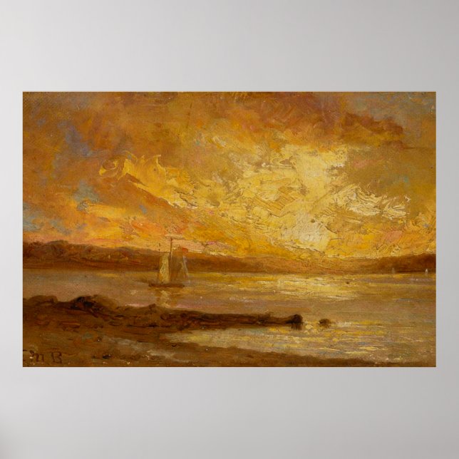 Schiff auf See - Edward Mitchell Banister - c1890 Poster (Vorne)