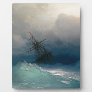 Schiff auf Sturmsee, Ivan Aivazovsky Fotoplatte