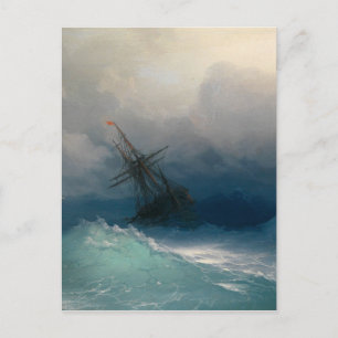 Schiff auf Sturmsee, Ivan Aivazovsky - Postkarte