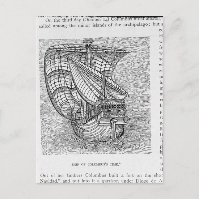 Schiff der Columbus-Zeit Postkarte (Vorderseite)