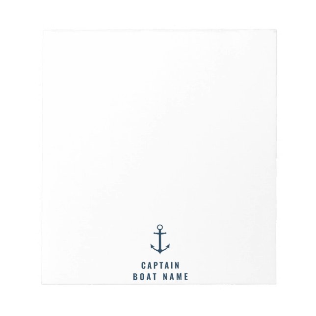 Schiff der Nautical Anchor Navy Notizblock (Vorderseite)