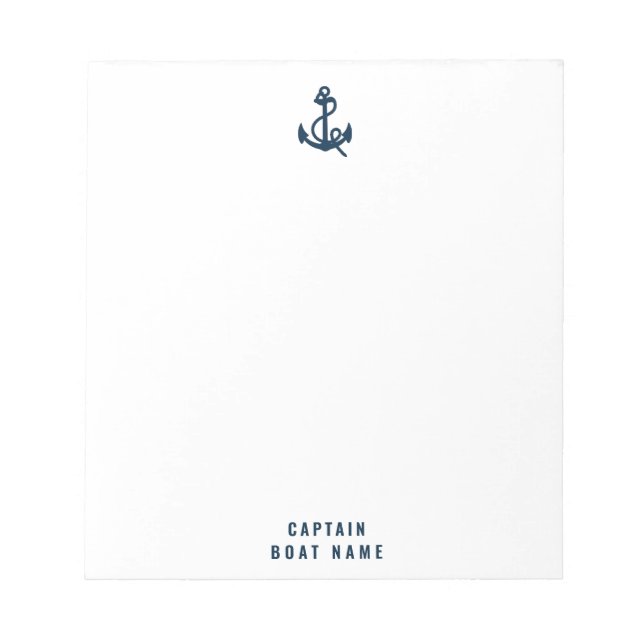 Schiff der Nautical Anchor Navy Notizblock (Vorderseite)