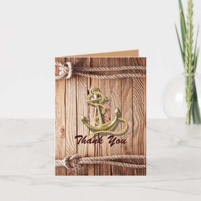 Schiff Dock Beach Anker nautische Hochzeit danke (Vorderseite)