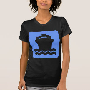 Schiff Form - Babyblau T-Shirt