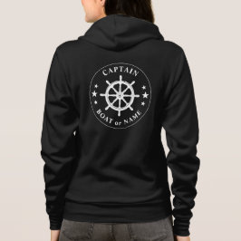 Schiff Helm Wheels Stars Captain oder Bootsname Bl Hoodie