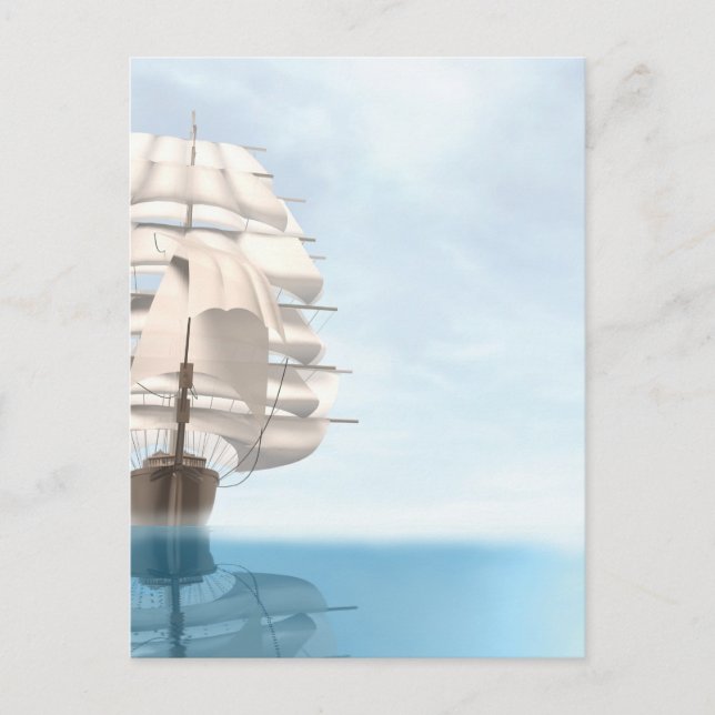 Schiff im Meer Postkarte (Vorderseite)
