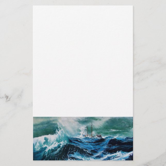 Schiff im Sturm Briefpapier (Vorderseite)