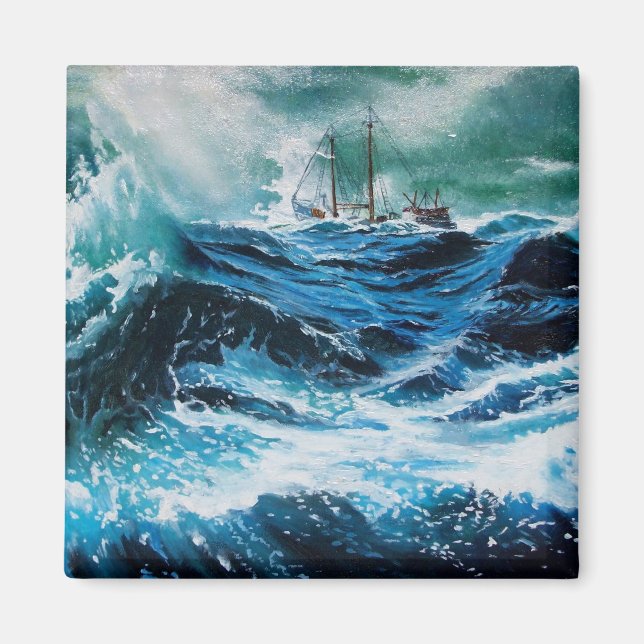 Schiff im Sturm Magnet (Vorne)