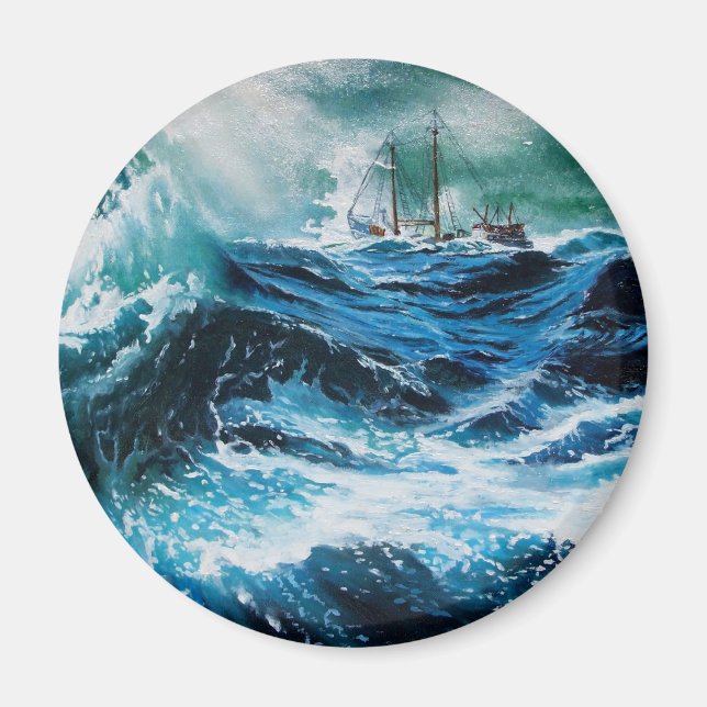 Schiff im Sturm Magnet (Vorne)