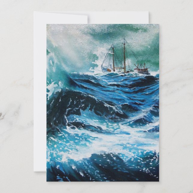 Schiff im Sturm, Pergament (Vorderseite)