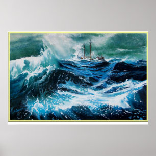 Schiff im Sturm Poster