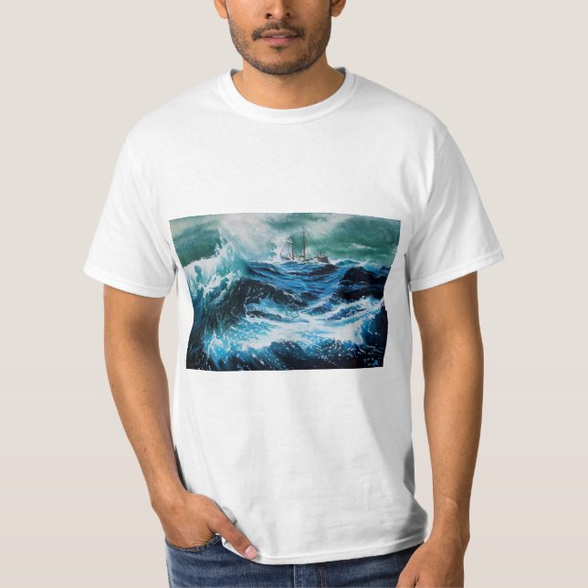 Schiff im Sturm T-Shirt (Vorderseite)
