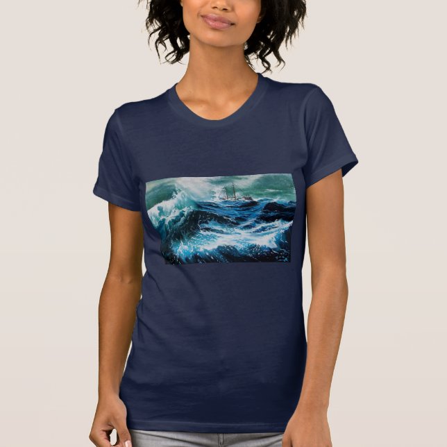 Schiff im Sturm T-Shirt (Vorderseite)