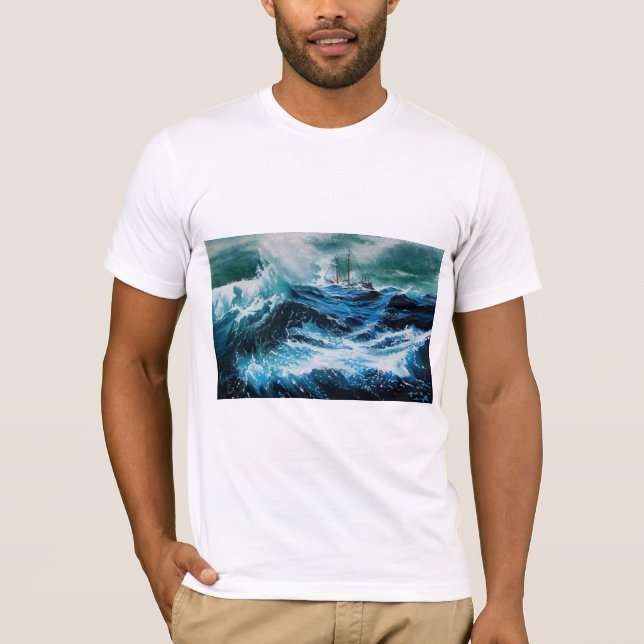 Schiff im Sturm T-Shirt (Vorderseite)