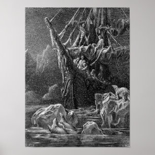 Schiff in der Antarktis Poster