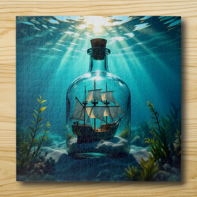 Schiff in einer Flasche im Meer Puzzle (Von Creator hochgeladen)