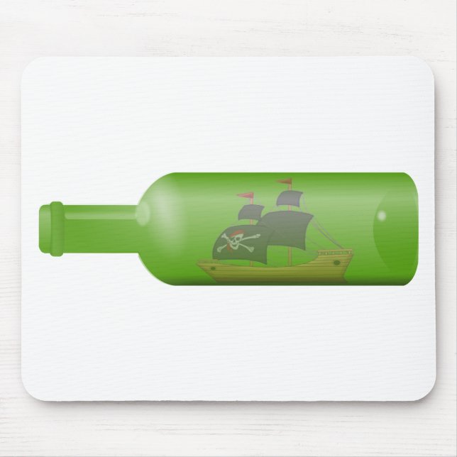 Schiff in einer Flasche Mousepad (Vorne)