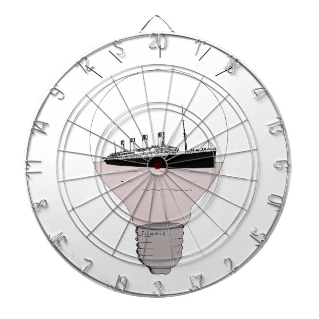 Schiff in einer Glühbirne Dartscheibe (vorne)