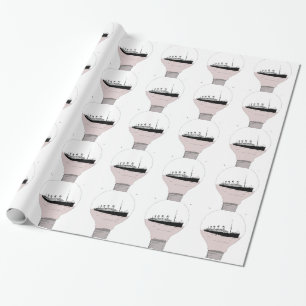 Schiff in einer Glühbirne Geschenkpapier