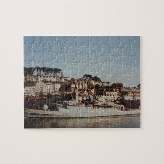 Schiff in Fowey Hafen Puzzle (Horizontal)