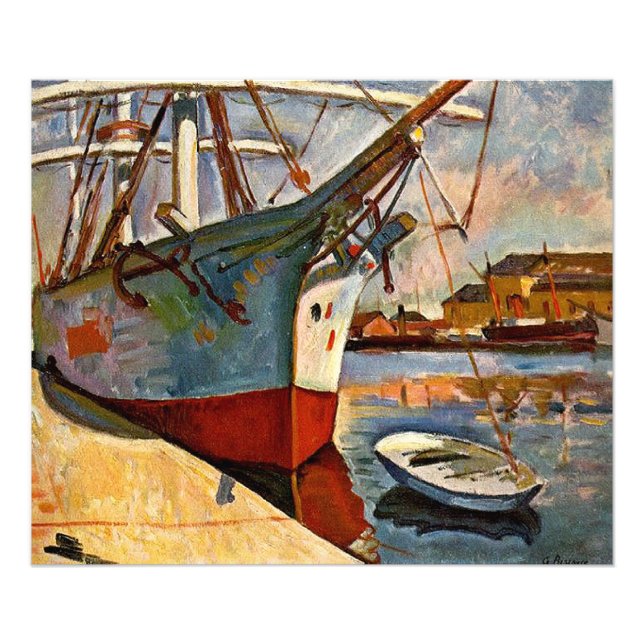 Schiff in Le Havre, Georges Braque, Fotodruck (Vorne)