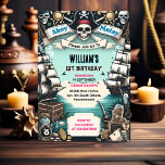 Schiff Kids Coole Flaggenschiff Pirate 1. Geburtst Einladung<br><div class="desc">Set segelt mit unserem "Ship Kids Cool Flag Pirate 1st Birthday Invitation!" zu einem Geburtstagsabenteuer! Dieses nautische Design spiegelt den Geist der Hochsee und Piratenspass wider und verspricht eine spannende Feier zum ersten Geburtstag Ihres kleinen. Mit einem coolen Schiff, Flaggen und einer Touch Piraten-Flairs ist diese Einladung perfekt für einen...</div>