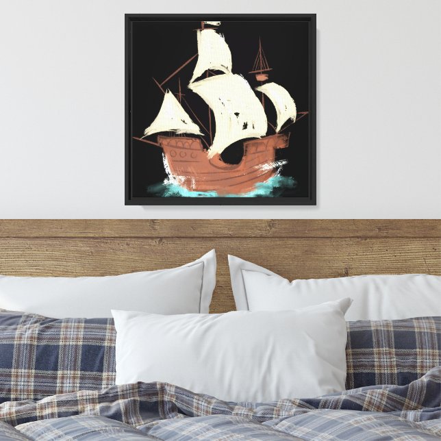 Schiff Leinwanddruck (Insitu (Schlafzimmer))