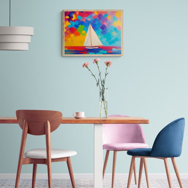 Schiff mit Farbe auf See Leinwanddruck (Von Creator hochgeladen)