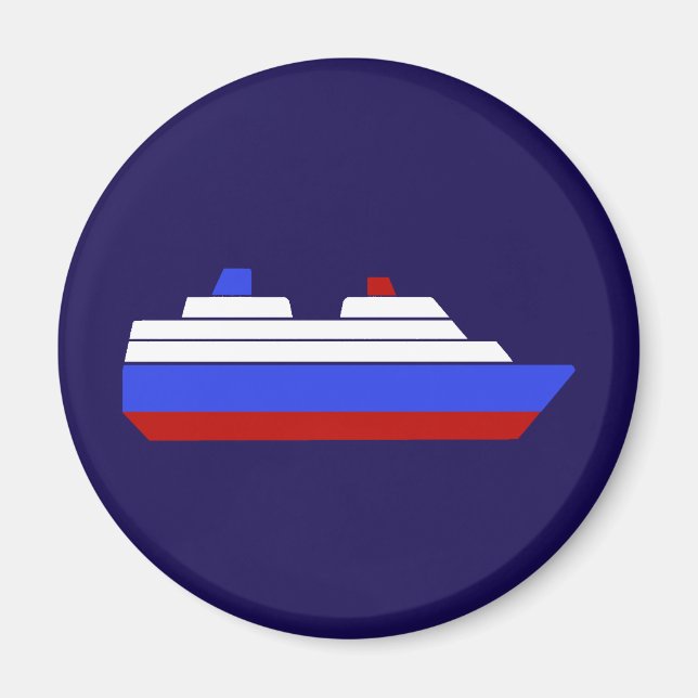 Schiff mit rotem und blauem Meer Magnet (Vorne)