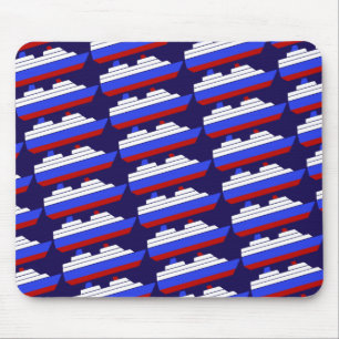 Schiff mit rotem und blauem Meer Mousepad