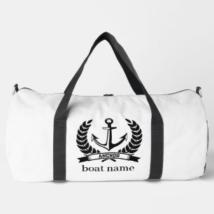 Schiff Name Kompass Anker Lorbeer Navy Reisetasche Duffle Bag