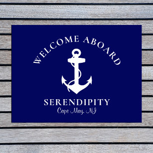 Schiff Nautical Anchering Navy Custom Welcome Bard Fußmatte