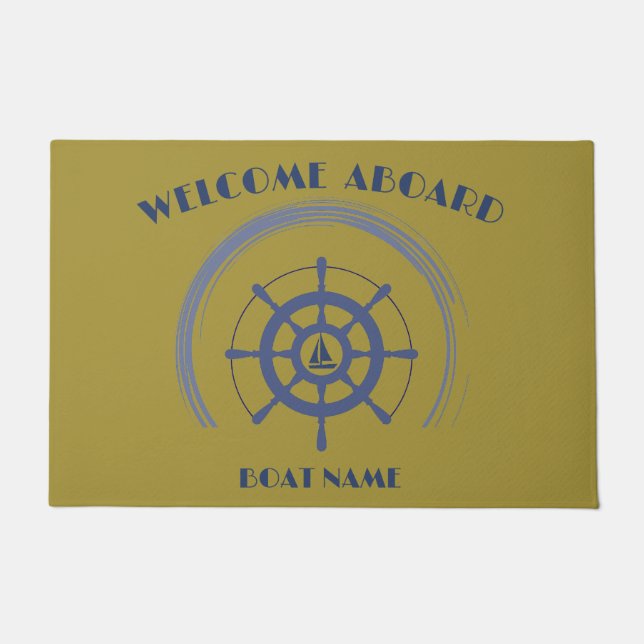 Schiff Nautical Anchor Laurel Custom Willkommen an Fußmatte (Vorderseite)