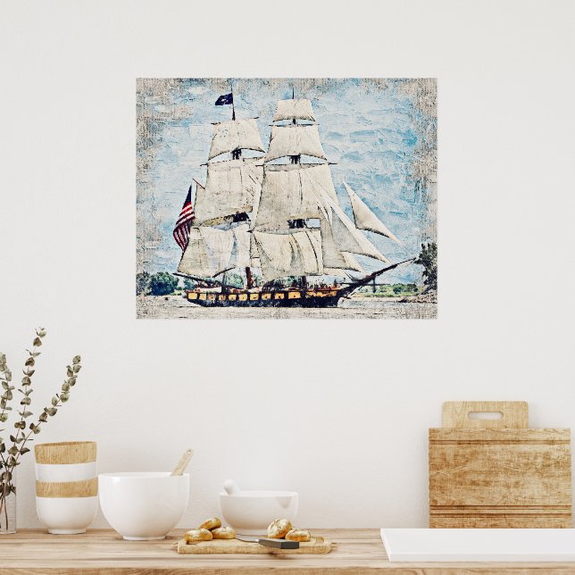 Schiff Nautical Schooner Poster (Küche)