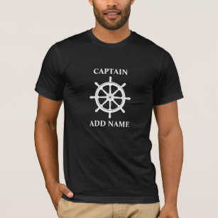 Schiff oder Captain Name Ships Wheel Helm auf Blac T-Shirt