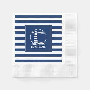 Schiff oder Name Classic Lighthouse mit blauen Str Serviette