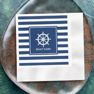 Schiff oder Name Schiff Radfeuer mit blauen Streif Serviette