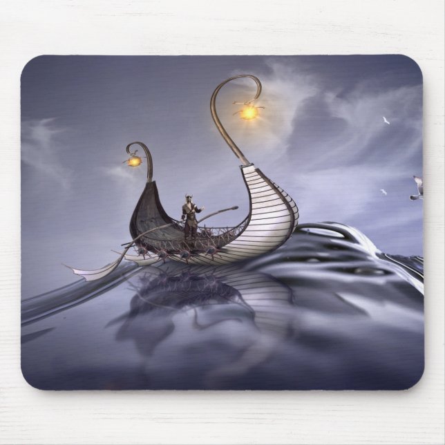 Schiff Schiff Schiff Kristallwasser Viking Lamp Bi Mousepad (Vorne)
