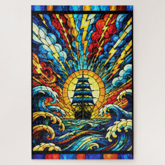 Schiff segelt durch einen Sturm Puzzle